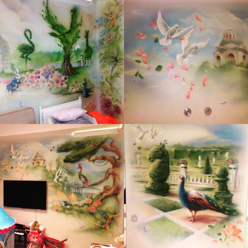 Аэрография в детской, роспись стен