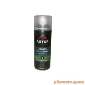Эмаль структурная для пластика №4, Plastic Structure Coat AUTOP, серая крупная, 520мл