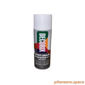 Грунт-эмаль по ржавчине 3 в 1 DECORIX, белый матовый,аэрозодь, 520мл