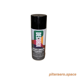 Грунт-эмаль по ржавчине 3 в 1 DECORIX, черный глянцевый, аэрозоль, 520мл